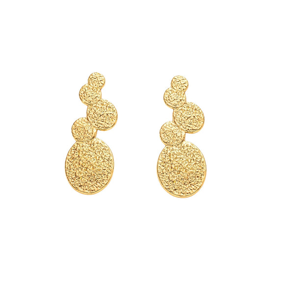 Wholesale Stainless Steel Fashion Geometric Electroplating Round Stitching Earrings For Women
