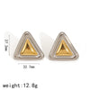 Wholesale Stainless Steel Fashion Geometric Triangle Electroplated Women's Earrings