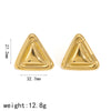 Wholesale Stainless Steel Fashion Geometric Triangle Electroplated Women's Earrings
