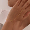 Wholesale Stainless Steel Fashion Hand Support Round Snake Chain Double Layer Overlapping Gold Plated Bracelet For Women