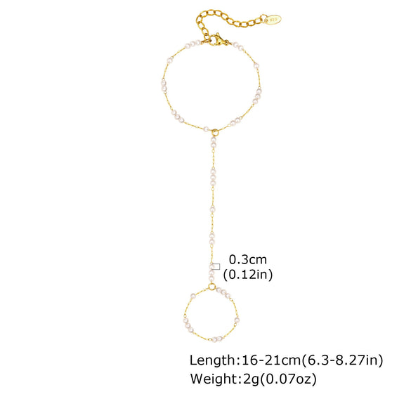 Wholesale Stainless Steel Fashion Hand Support Round Snake Chain Double Layer Overlapping Gold Plated Bracelet For Women