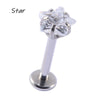 Wholesale Stainless Steel Fashion Heart Shaped Electroplated Opal And Zircon Tshaped Pin Earrings For Unisex