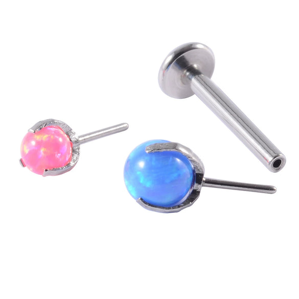 Wholesale Stainless Steel Fashion Heart Shaped Electroplated Opal And Zircon Tshaped Pin Earrings For Unisex