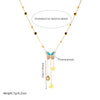 Wholesale Stainless Steel Fashion Insect Shaped Drop Pendant Collarbone Necklace With Electroplating And O Word Chain