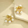 Wholesale Stainless Steel Fashion Luxury Niche Design Ushaped Geometric Imitation Pearl Earrings With Electroplating