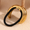 Wholesale Stainless Steel Fashion Niche Design Symmetrical Double Water Drop Styling Electroplated Hair Rope
