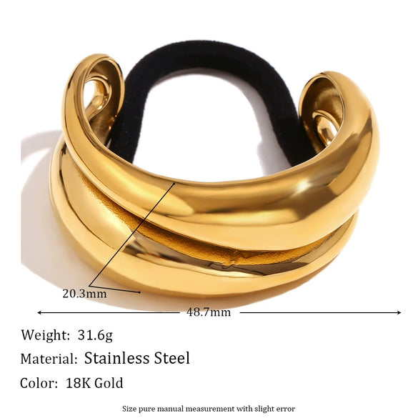Wholesale Stainless Steel Fashion Niche Design Symmetrical Double Water Drop Styling Electroplated Hair Rope