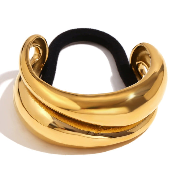 Wholesale Stainless Steel Fashion Niche Design Symmetrical Double Water Drop Styling Electroplated Hair Rope
