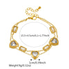Wholesale Stainless Steel Fashion Simple Niche Diamondencrusted Square Love Double Layer Stacked Electroplated Women's Jewelry Bracelet