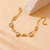 Wholesale Stainless Steel Fashion Simple Niche Diamondencrusted Square Love Double Layer Stacked Electroplated Women's Jewelry Bracelet