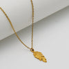 Wholesale Stainless Steel Feather Cross Chain Necklace With Real Gold Plating Ins Style Geometric Unisex