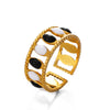 Wholesale Stainless Steel Female Geometric Oval Hiphop Ring With Oil Dripping And Electroplating