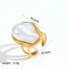 Wholesale Stainless Steel Female Geometric Style Ring And Bracelet With Imitation Pearl And 18K Goldplated Electroplating