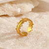 Wholesale Stainless Steel Finger Ring For Women Geometric Style 18K Real Gold Electroplated