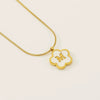 Wholesale 316L Stainless Steel Five Leaf Clover Letter Pendant Necklace With Electroplating Fashion Jewelry For Women