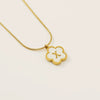 Wholesale 316L Stainless Steel Five Leaf Clover Letter Pendant Necklace With Electroplating Fashion Jewelry For Women