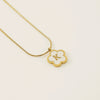 Wholesale 316L Stainless Steel Five Leaf Clover Letter Pendant Necklace With Electroplating Fashion Jewelry For Women