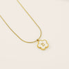 Wholesale 316L Stainless Steel Five Leaf Clover Letter Pendant Necklace With Electroplating Fashion Jewelry For Women