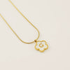 Wholesale 316L Stainless Steel Five Leaf Clover Letter Pendant Necklace With Electroplating Fashion Jewelry For Women