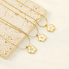 Wholesale 316L Stainless Steel Five Leaf Clover Letter Pendant Necklace With Electroplating Fashion Jewelry For Women