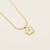 Wholesale 316L Stainless Steel Five Leaf Clover Letter Pendant Necklace With Electroplating Fashion Jewelry For Women