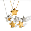 Wholesale Stainless Steel Fivepointed Star Earrings And Pendant Necklace With Electroplating For Women