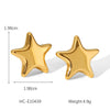 Wholesale Stainless Steel Fivepointed Star Earrings And Pendant Necklace With Electroplating For Women