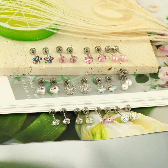Wholesale Stainless Steel Fivepointed Star Electroplated Simple Style Ear Nails