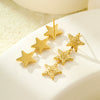 Wholesale Stainless Steel Fivepointed Star Hammer Design Tassel Earrings Vintage Style Electroplated