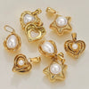 Wholesale Stainless Steel Fivepointed Star Heartshaped Pearl Pendant Jewelry Accessories With Electroplating