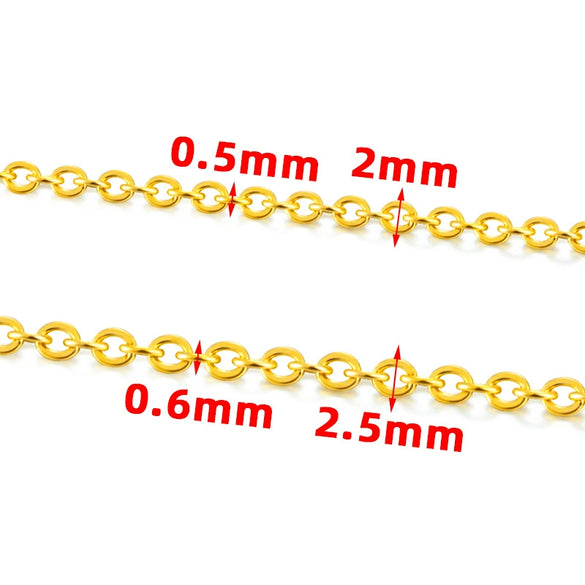 Wholesale Stainless Steel Flat Cross Chain Jewelry For Men And Women Electroplated Bracelet Necklace Diy Chain