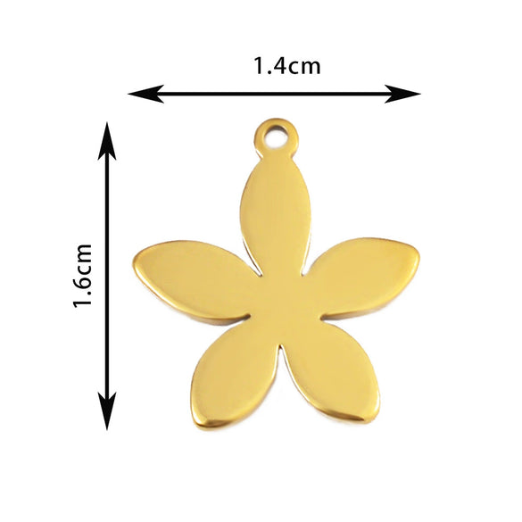 Wholesale Stainless Steel Floral Jewelry Accessories Pendant With Electroplating Hollow Rose Four Leaf Clover Tree Leaves Design