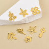 Wholesale Stainless Steel Floral Jewelry Accessories Pendant With Electroplating Hollow Rose Four Leaf Clover Tree Leaves Design