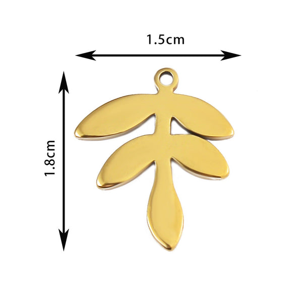 Wholesale Stainless Steel Floral Jewelry Accessories Pendant With Electroplating Hollow Rose Four Leaf Clover Tree Leaves Design