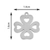 Wholesale Stainless Steel Floral Jewelry Accessories Pendant With Electroplating Hollow Rose Four Leaf Clover Tree Leaves Design