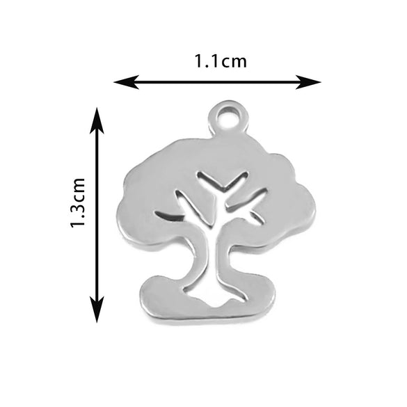 Wholesale Stainless Steel Floral Jewelry Accessories Pendant With Electroplating Hollow Rose Four Leaf Clover Tree Leaves Design