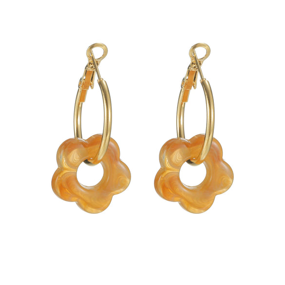 Wholesale Stainless Steel Floral Tassel Earrings Light Luxury Electroplated For Women