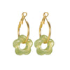 Wholesale Stainless Steel Floral Tassel Earrings Light Luxury Electroplated For Women