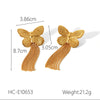 Wholesale Stainless Steel Flower And Insect Tassel Earrings For Women With Electroplating Treatment