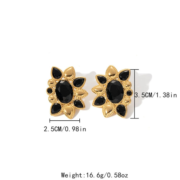 Wholesale Stainless Steel Flower Earrings Electroplated For Women Fashion Style