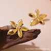 Wholesale Stainless Steel Flower Earrings For Women Polish Style