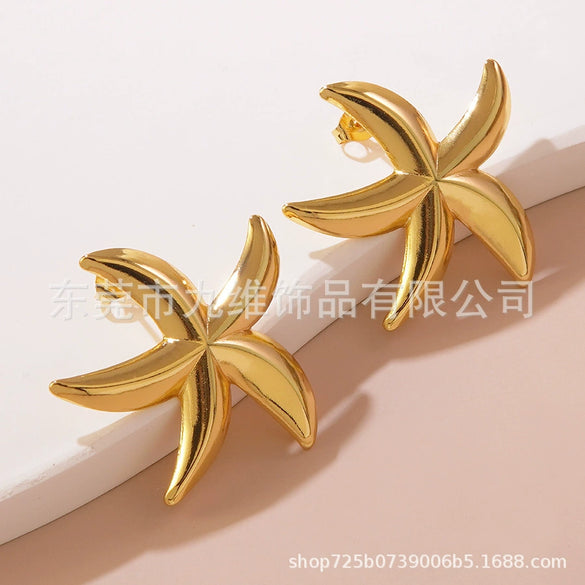 Wholesale Stainless Steel Flower Earrings For Women Polish Style