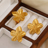 Wholesale Stainless Steel Flower Earrings For Women With Electroplating And Exaggerated Retro Design