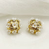 Wholesale Stainless Steel Flower Earrings French Court Style Fresh Sweet Grid Electroplating For Women