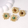 Wholesale Stainless Steel Flower Earrings 18K Goldplated Electroplated For Women