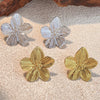 Wholesale Stainless Steel Flower Earrings With Electroplating And Natural Style