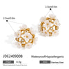 Wholesale Stainless Steel Flower Earrings With Electroplating Treatment For Women