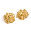 Wholesale Stainless Steel Flower Earrings With Retro Style And Geometric Pattern Electroplated