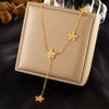 Wholesale Stainless Steel Flower Fashion Simple All Match Gold Plated Electroplated Women's Necklace Accessories
