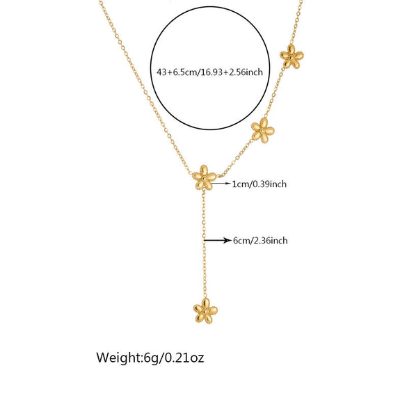 Wholesale Stainless Steel Flower Fashion Simple All Match Gold Plated Electroplated Women's Necklace Accessories